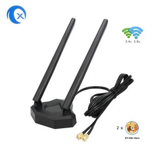 Quality 2.4 / 5.8g Dual Band 5dBi Magnetic Mount WiFi Extender Antenna For PC PCI Card wholesale