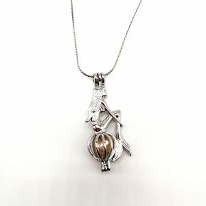 Silver Plated Creative Mermaid Fashion Jewelry Making Pearl Necklace Set