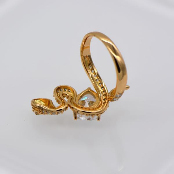 trendy snake shape Swiss Cubic Luxury Zircon crystal ring jewelry gift For Women fashion