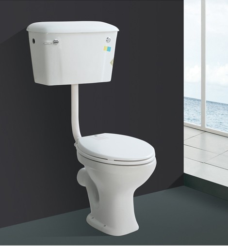520mm 2 Piece Wall Hung Toilet P Trap Side Flush Split With Water Tank