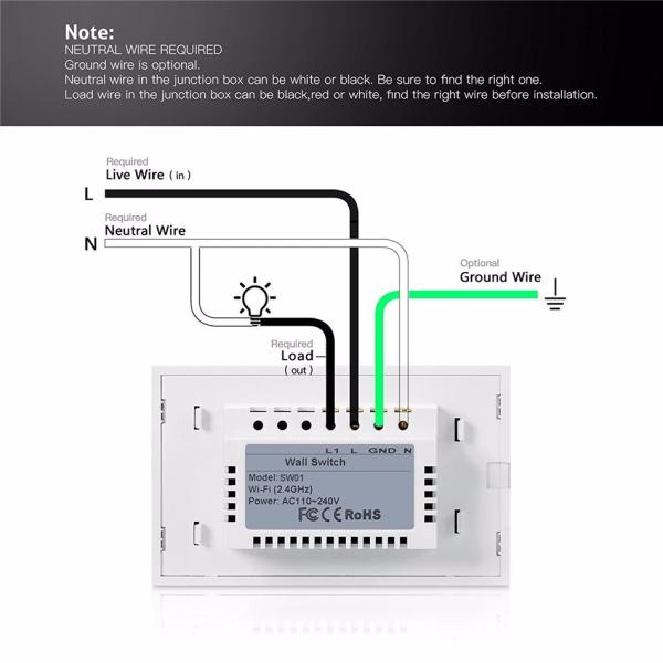 MXQ 2 Gang Voice Control Wifi Enabled Switch Avoid Electric Shock Risk