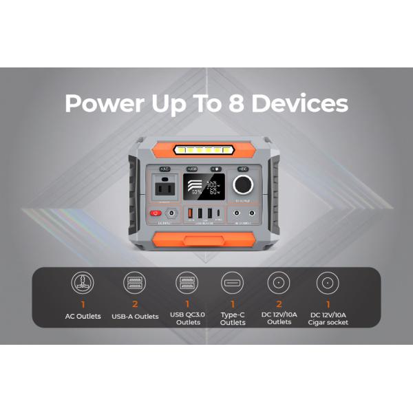 300W 270Wh Portable Solar Camping Power Station With Pure Sine Wave Inverter Lithium Ion Battery