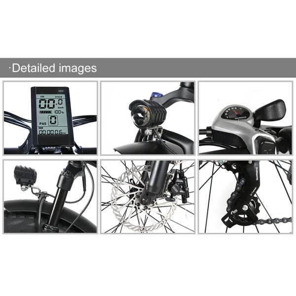 0.5KW Fat Tire Electric Folding Bike , 180kg Safe Load Folding Fat Tire Ebike