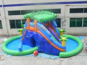 Quality OEM Big Funny Outdoor Inflatable Pool Water Slide With CE / UL Blower wholesale