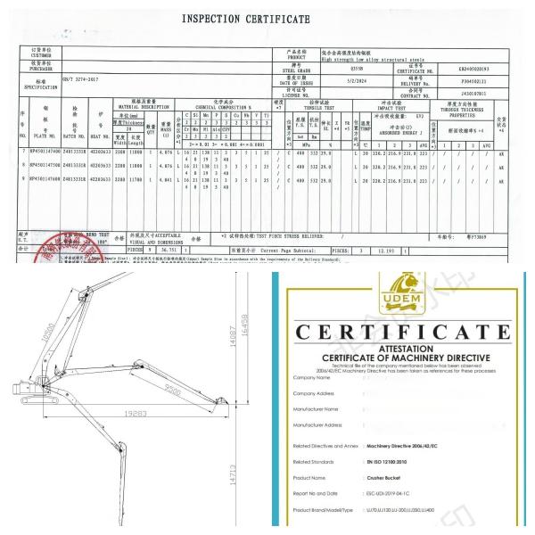 Customized Excavator Long Reach Boom Standard Boom Arm for Volvo EC460B EC360 Parts