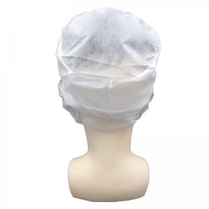 Quality Disposable Head Cover Peaked Non Woven Caps With Snood wholesale