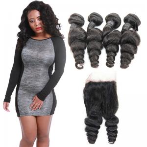 China Healthy Tight Loose Human Hair Extensions With Closure Customized Length on sale
