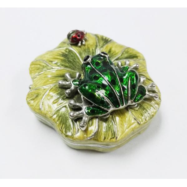 Handmade Pewter Frog jewelry box metal gift box Frog trinket box