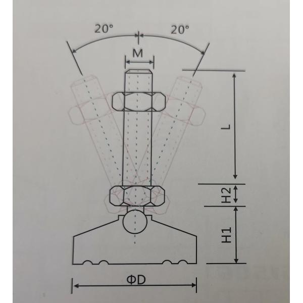 D118 M24*100 Stainless Steel Adjustable Leveling Feet For Furniture