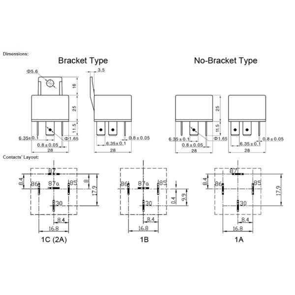 4 Terminal 40 Amp 12v Car Relay Replacement With Metal Sheet , 12 Volt 4 Pin Mini Relay