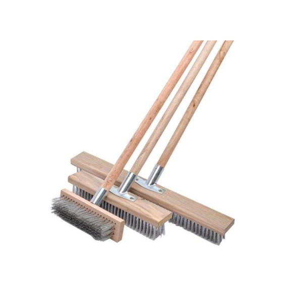 Heavy Duty Outdoor Yard Stiff Steel Wire Broom Head, Sweeping Brush for Deck Scrub Decking