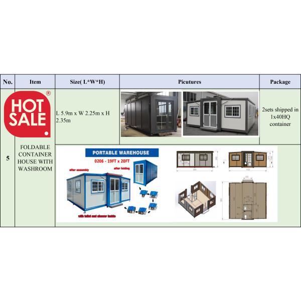 Foldable Container Home With Washroom Mobile Container House With Good Price