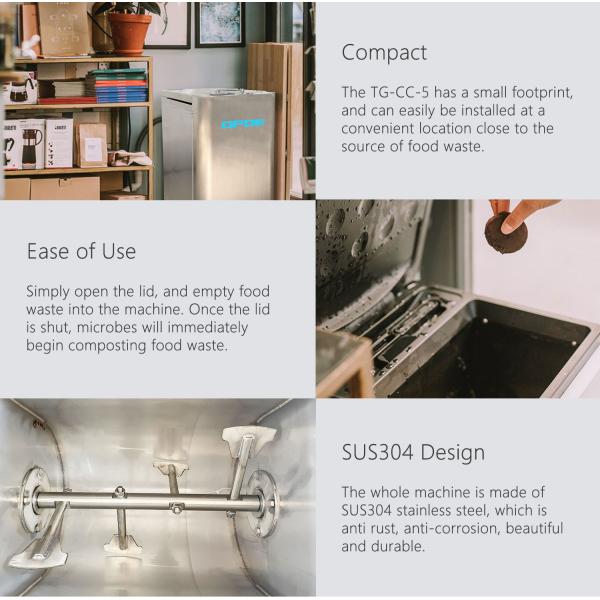 Durable SS304 Organic Waste Converter For Home Garbage Recycling Machine