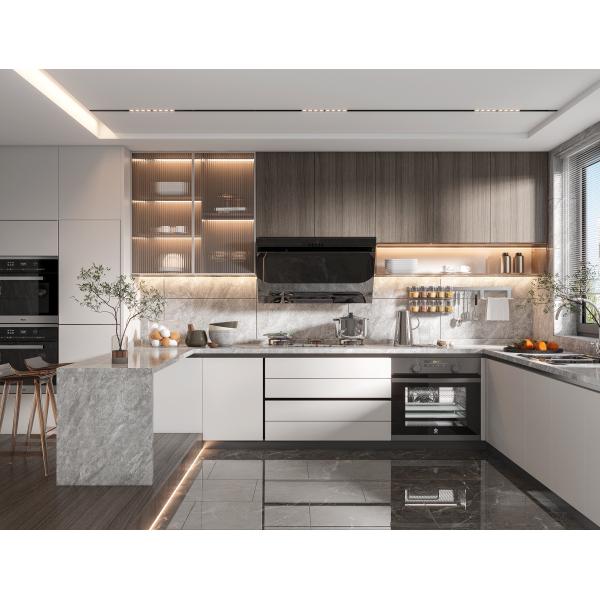 Customized Kitchen Cabinets Classic Italy Style Wooden Cabinet For Villa