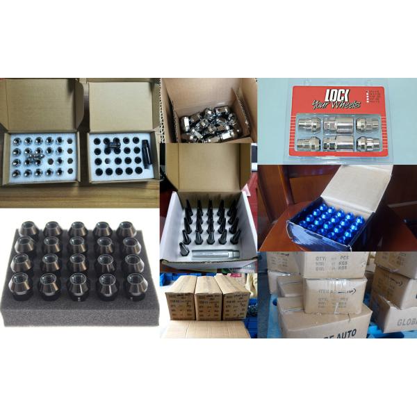 6 Spline Tuner Conical Cone Lug Nuts Black Finish With 1.65 Pounds Weight