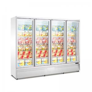 China Promotion Product Commercial Vertical Single Temperature Glass Door Freezer Display Showcase on sale
