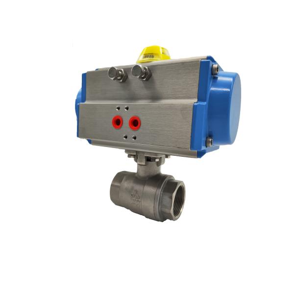 Stainless Steel Pneumatic Ball Valve Air Actuated Two Way Internal Tooth