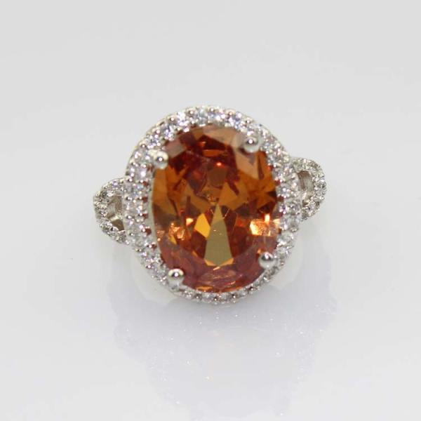 925 Silver 11mmx15mm Oval Champagne Citrine Ring Gemstone Jewelelry (R0090)