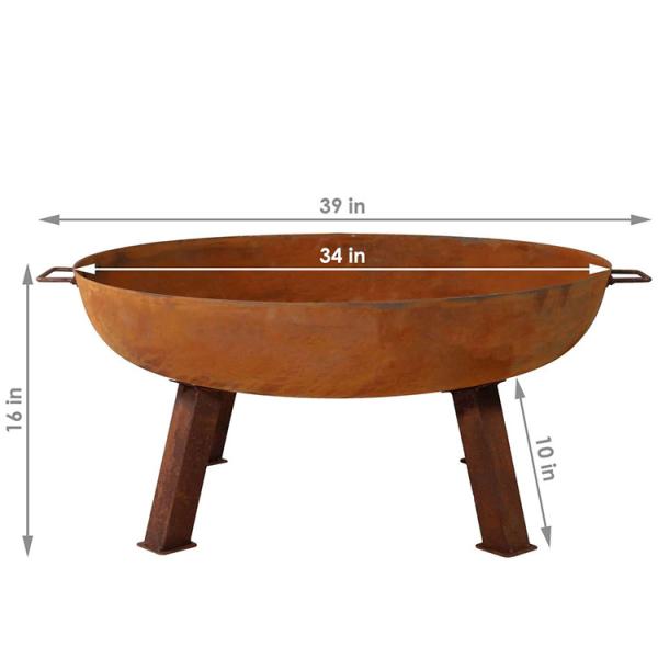 3mm thick wood burning fire pit outdoor Garden Decoration Corten Steel rust colour Fire Pit