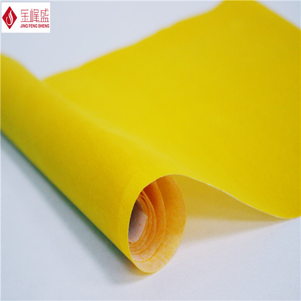 Long Pile Flocking Cotton Yellow Velvet Fabric For Luxury Watch / Gift Box