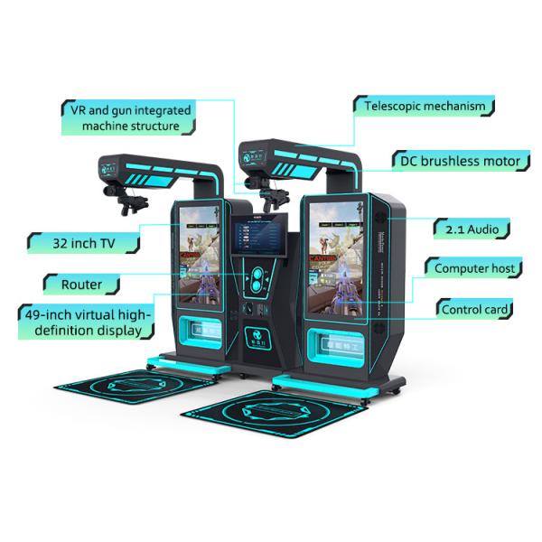 Virtual Reality Shooting Arcade Game Machine 9d Vr Shoot Game Equipment For 2 Players