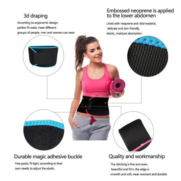 Sports Neoprene Black Waist Sweat Support Belt Adjustable OEM ODM Service