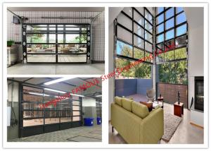 Quality Aluminum Frame Rolling Door Customized Transparent Door With Tempered Glass Panel wholesale