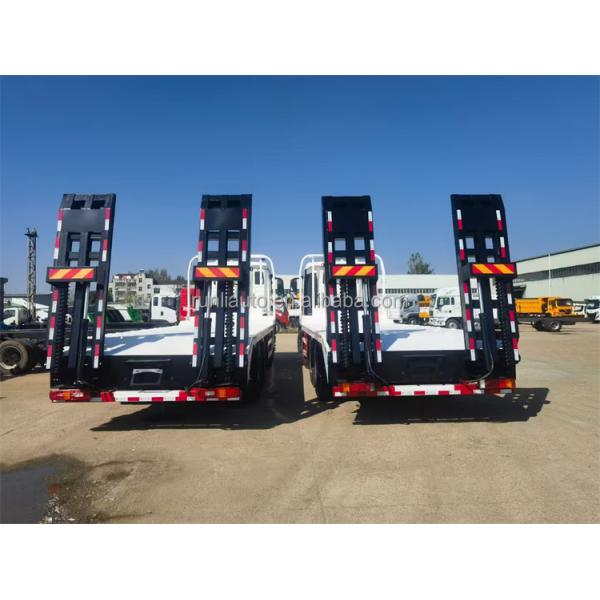 Large Capacity12 Wheels 20ton 25ton Excavator Transfer Howo Flat Bed Transport Truck
