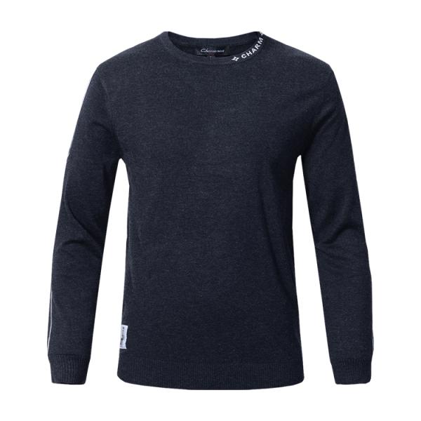 Customizable Mens Cashmere Sweater with Round Collar