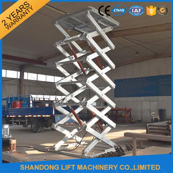 Hot Dip Galvanized Stationary Hydraulic Scissor Lift , Cargo Loading Industrial Lift Tables