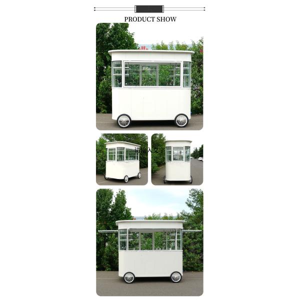 40kms per hour Vacuum Tire Ice Cream Food Cart for Customized Mobile Catering