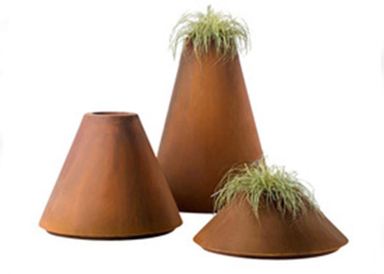Professional Corten Steel Pots , Corten Steel Metal Flower Planters WS-CS367
