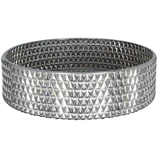 Chromed Finish Crystal Sink Bowl Elegant Bathroom Vanity Countertop Sink