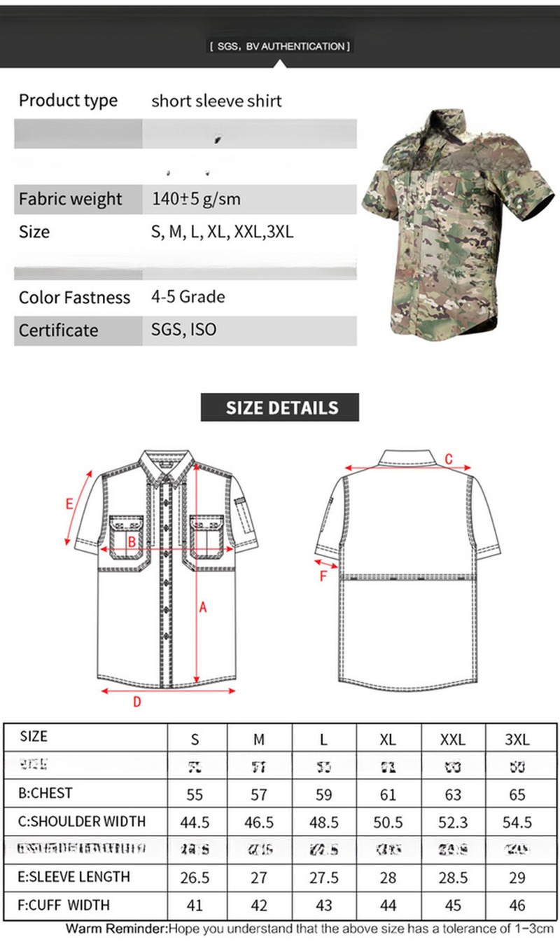 Plain Dyed Men's Plus Size Cargo Shirt Short Sleeve for Summer Fashion Fall Clothing