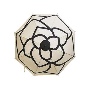 White Compact J Stick Umbrella , Ladies Automatic Umbrella Manual Close