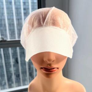 Quality Workshop Food Industry PP Hair Cover White Disposable Non Woven Bouffant Peak Caps wholesale