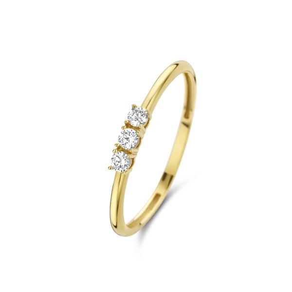 Monte Napoleone Stella 9K Gold Ring With Zir Conia