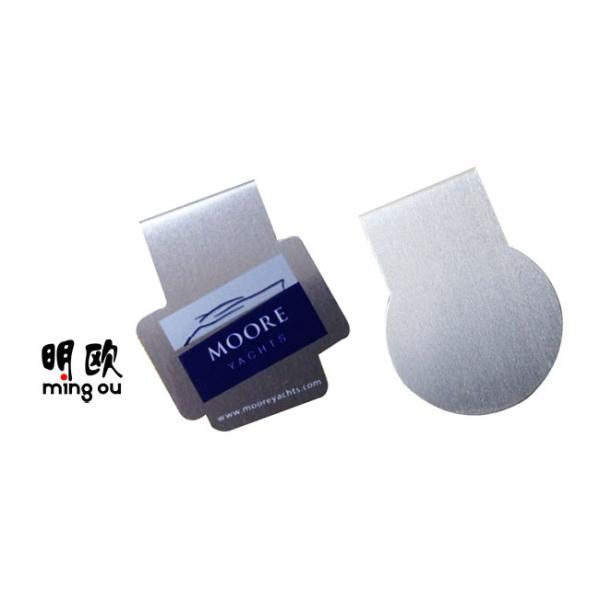 Unique Design Promotional Money Clips Metal , Flat Cash Money Clip