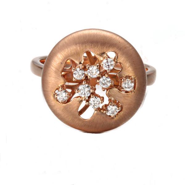 18K Rose Gold Daimonds Fastener Shape Wedding Ring for Women Gift (GDR006)