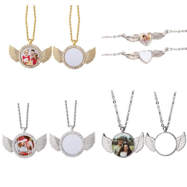 Hip Hop Men Cross Necklace Sublimation Rhinestone Necklace Jewelry Blanks