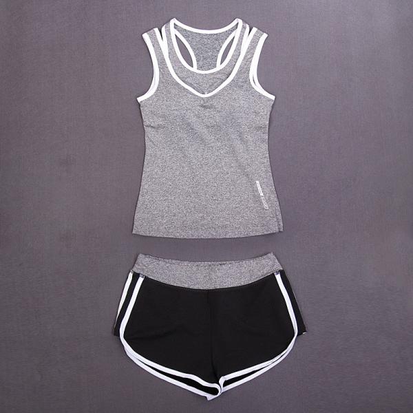CPG Global Women 2017 Breathable Spring Summer Quick Dry 2 Pieces Set Sports Top Bra with Running Shorts T1004