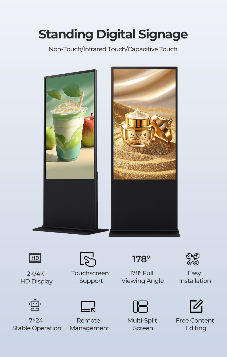Floor Standing HD TOuch Screen Floor Standing Kiosk LCD Advertising Player Digital Poster Digital Signage