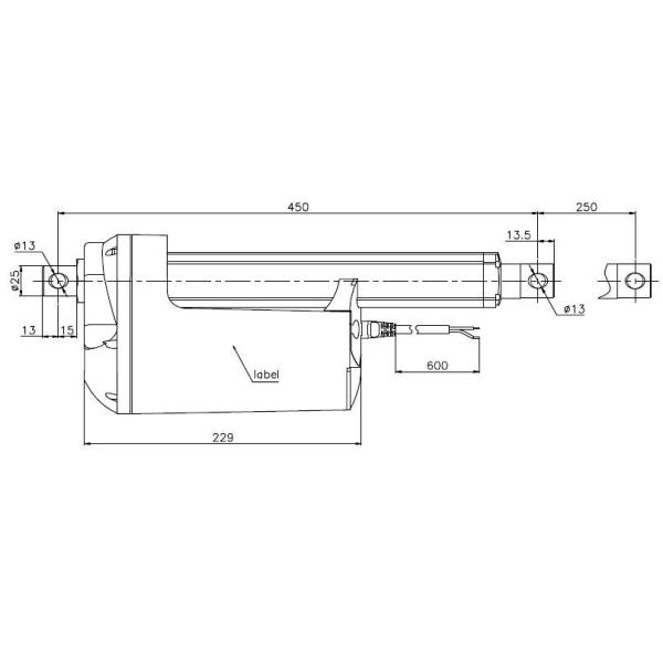 12Volt progressive industrial linear actuator ip66 400mm travel 6500n load, ball screw actuator
