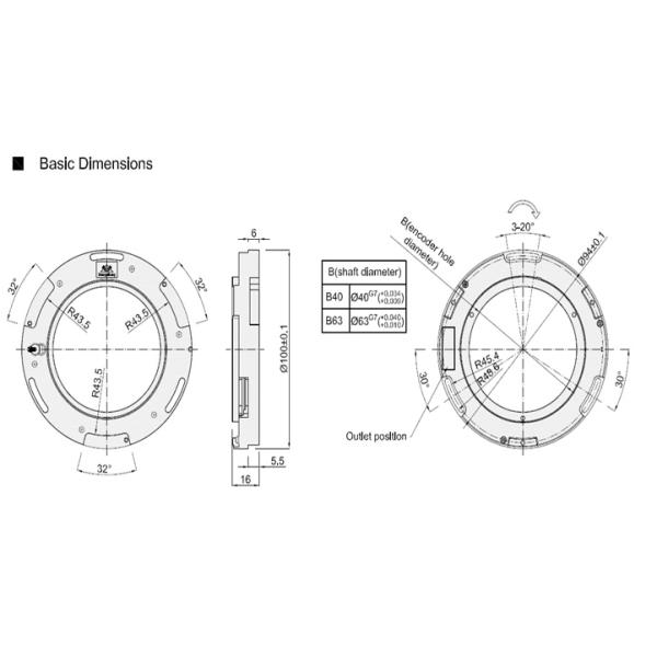 Non Bearing Through Hole Encoder , Incremental Rotary Encoder 5000rpm