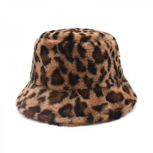 Quality Designer Winter Hats Leopard Fishermans Fur Bucket Hat Fur Bucket Warm Hat for Women wholesale