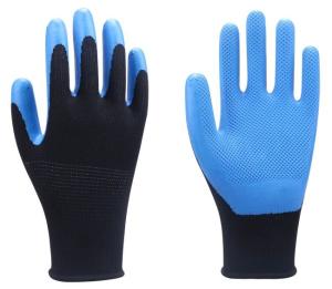 Quality Seamless Polyester Slip Resistant Gloves 10 Gauge Eco Latex Durable wholesale