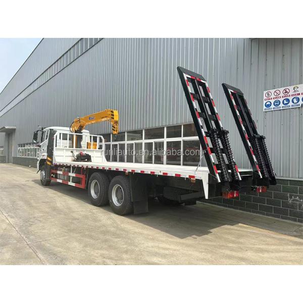 Direct Factory SINOTRUK HOWO 6x4 20 Tons Flat Bed Truck Mounted 10 Tons Crane