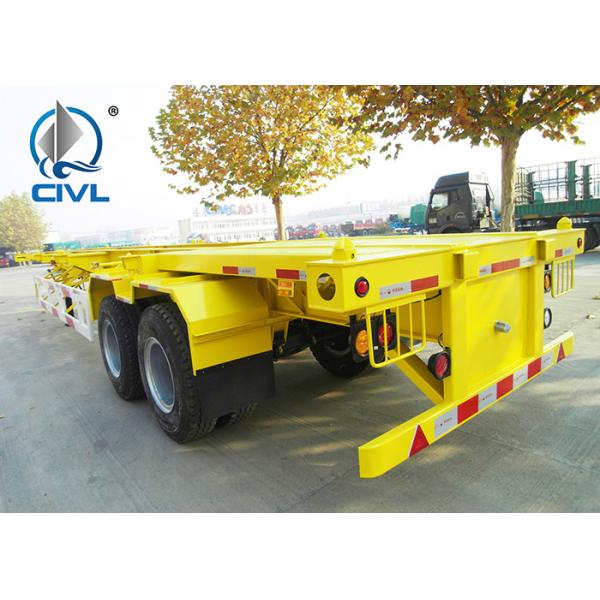 Red HOWO 2 Axles Semi Trailer Trucks Flat Low Bed Trailer 30 Ton