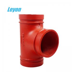 Quality PN10 / PN25 Ductile Iron Pipe Fittings Grooved Tee For Fire Fighting System wholesale