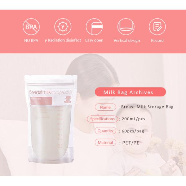 Manufacture Zip Lock Stand Up Breast Milk Bags Storage